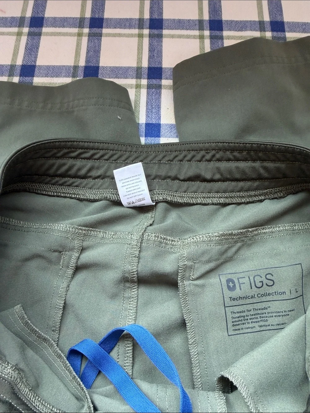 Figs Technical Collection Scrub Pants T2001 Moss Green Size L